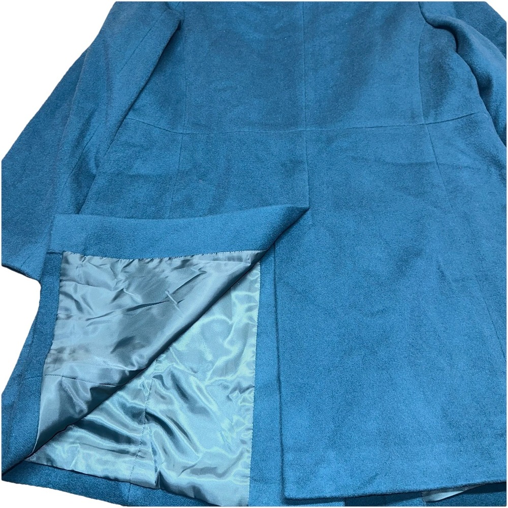 NWOT Talbots Teal Wool Blend‎ Midi Length Button Up Peacoat Women's Petite 12 - Picture 6 of 10